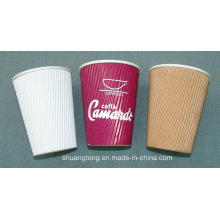 8 oz Ripple Papier peint en papier Coups chauds à usage unique Tasses Tasses de thé, café, expresso isolé